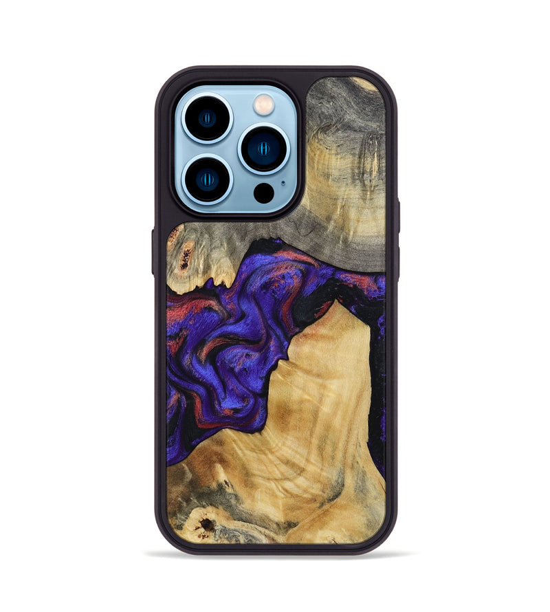 iPhone 14 Pro Wood Phone Case - Kathy (Purple, 810336)