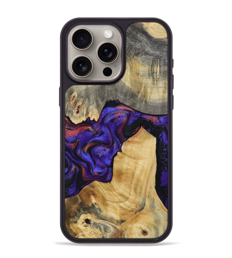 iPhone 15 Pro Max Wood Phone Case - Kathy (Purple, 810336)