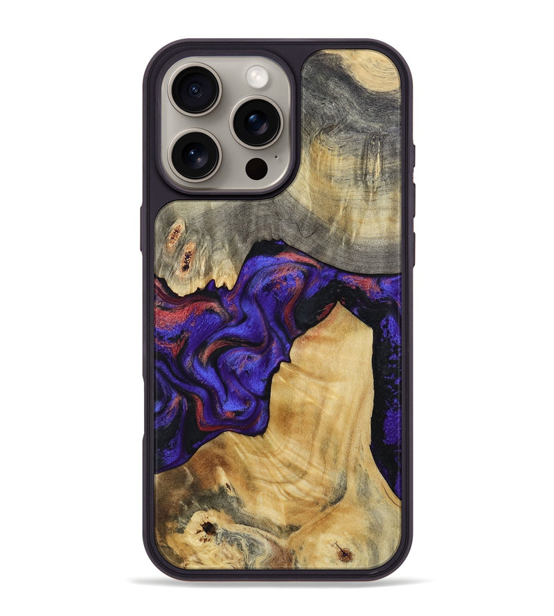 iPhone 16 Pro Max Wood Phone Case - Kathy (Purple, 810336)