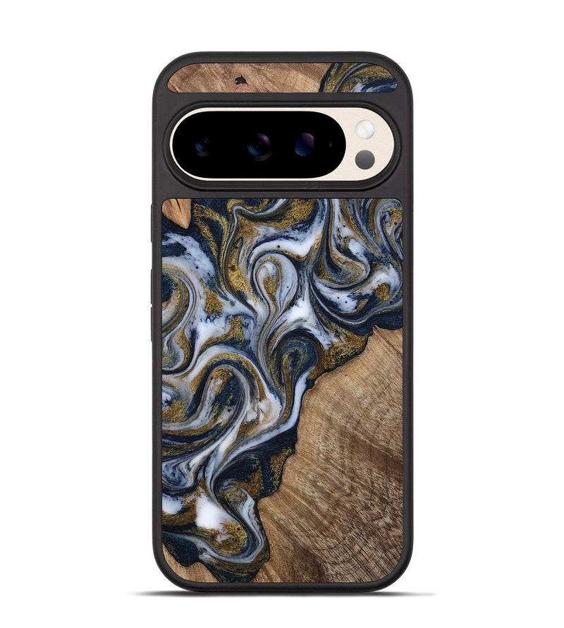 Pixel 10 Wood Phone Case - Chanda (Teal & Gold, 810369)