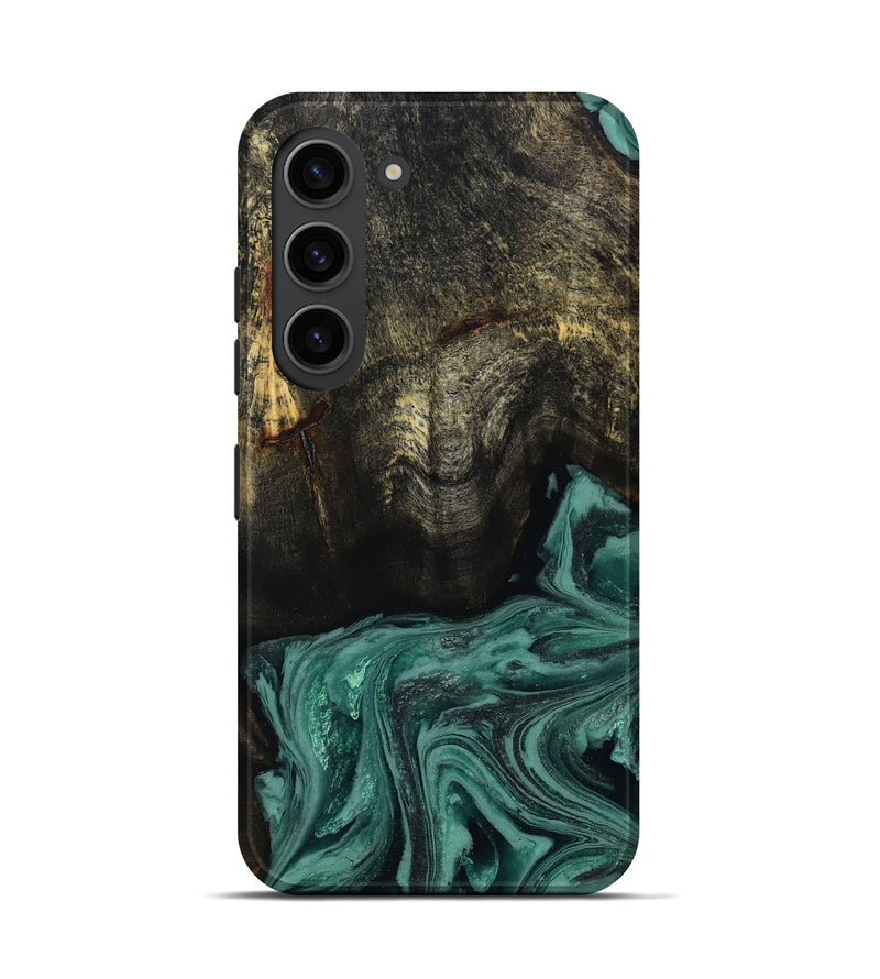 Galaxy S23 Wood Live Edge Phone Case - Lakesha (Green, 810385)