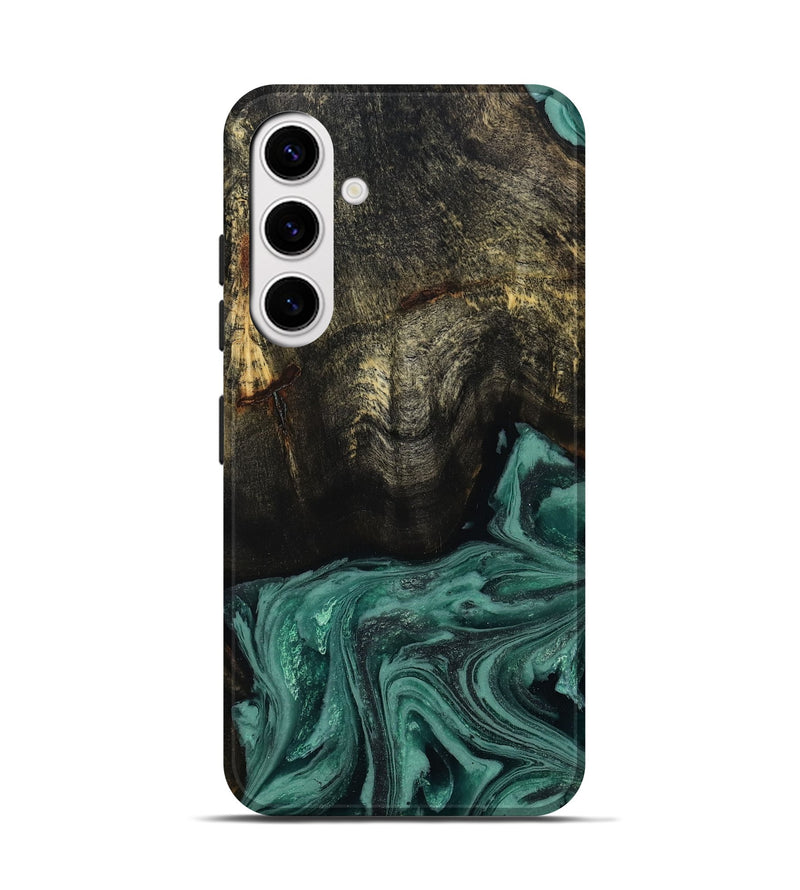 Galaxy S25 Wood Live Edge Phone Case - Lakesha (Green, 810385)