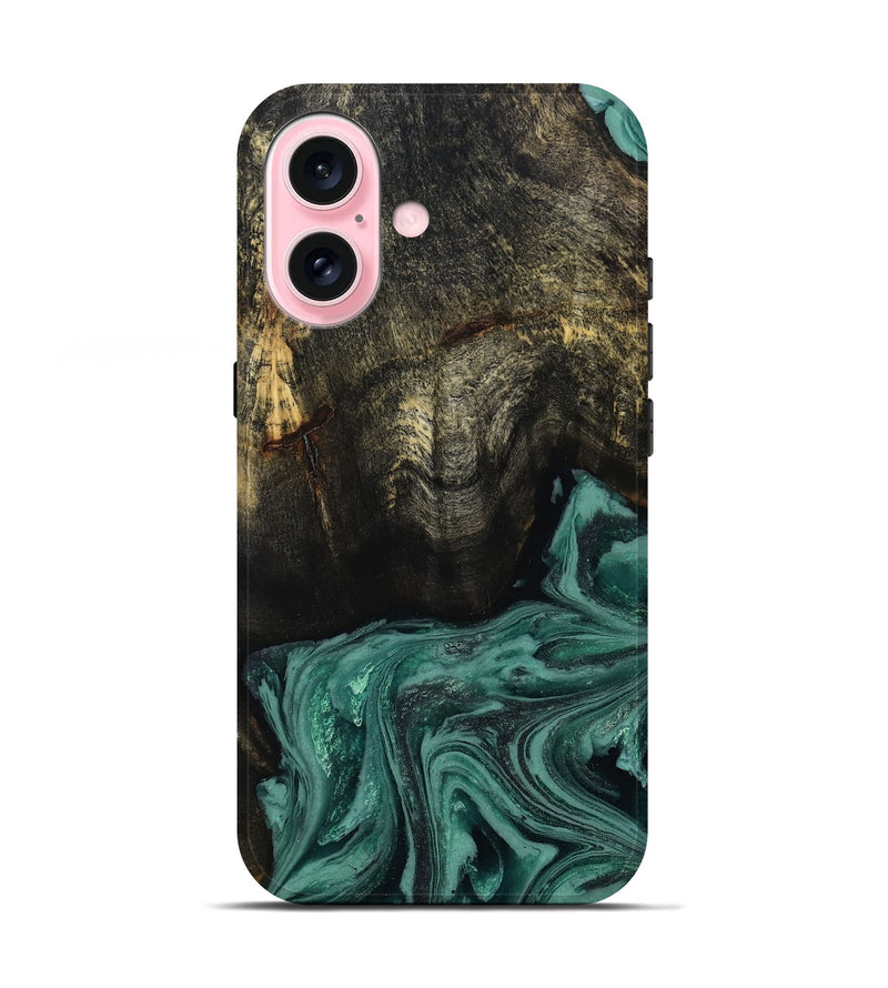 iPhone 17 Wood Live Edge Phone Case - Lakesha (Green, 810385)