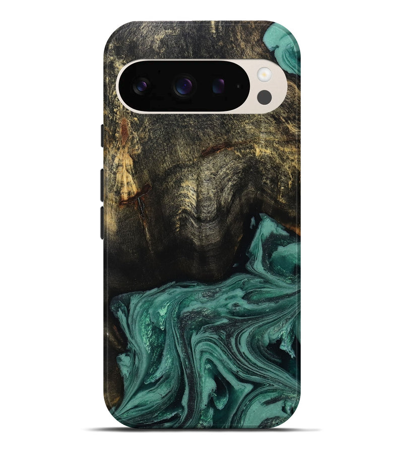 Pixel 10 Pro XL Wood Live Edge Phone Case - Lakesha (Green, 810385)