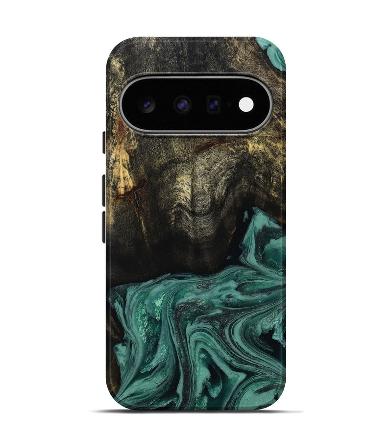 Pixel 11 Pro Wood Live Edge Phone Case - Lakesha (Green, 810385)