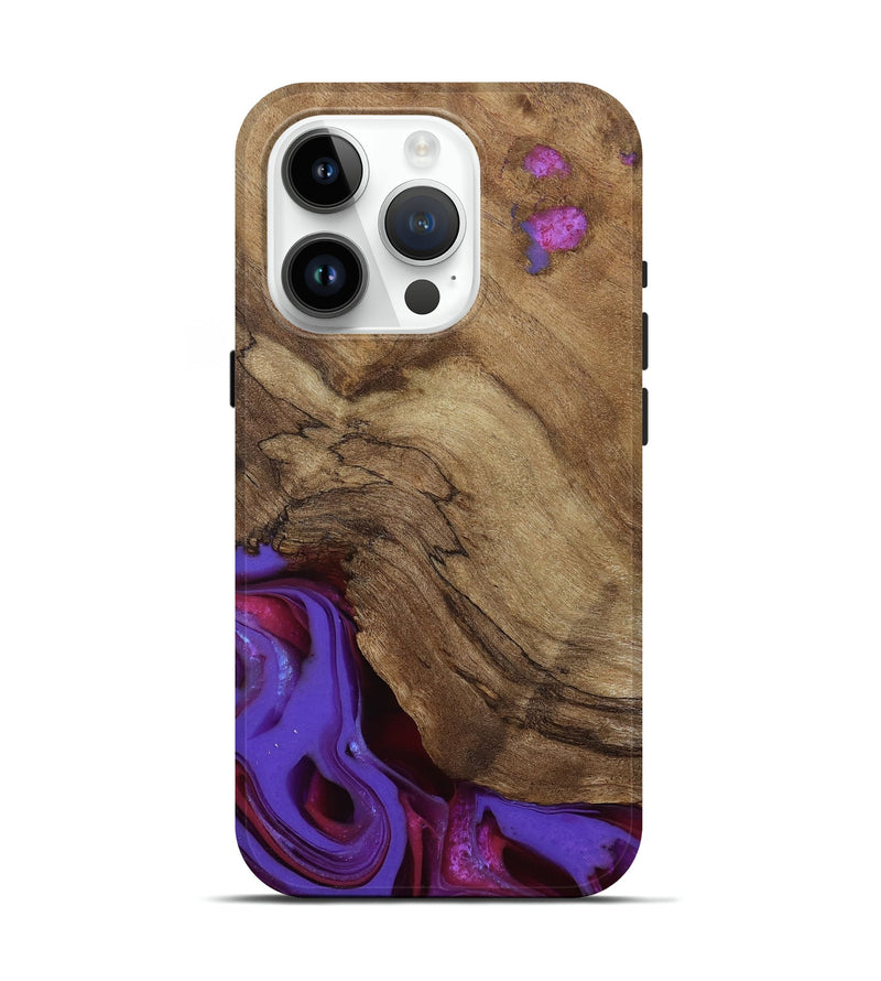 iPhone 15 Pro Wood Live Edge Phone Case - Ciji (Purple, 810397)