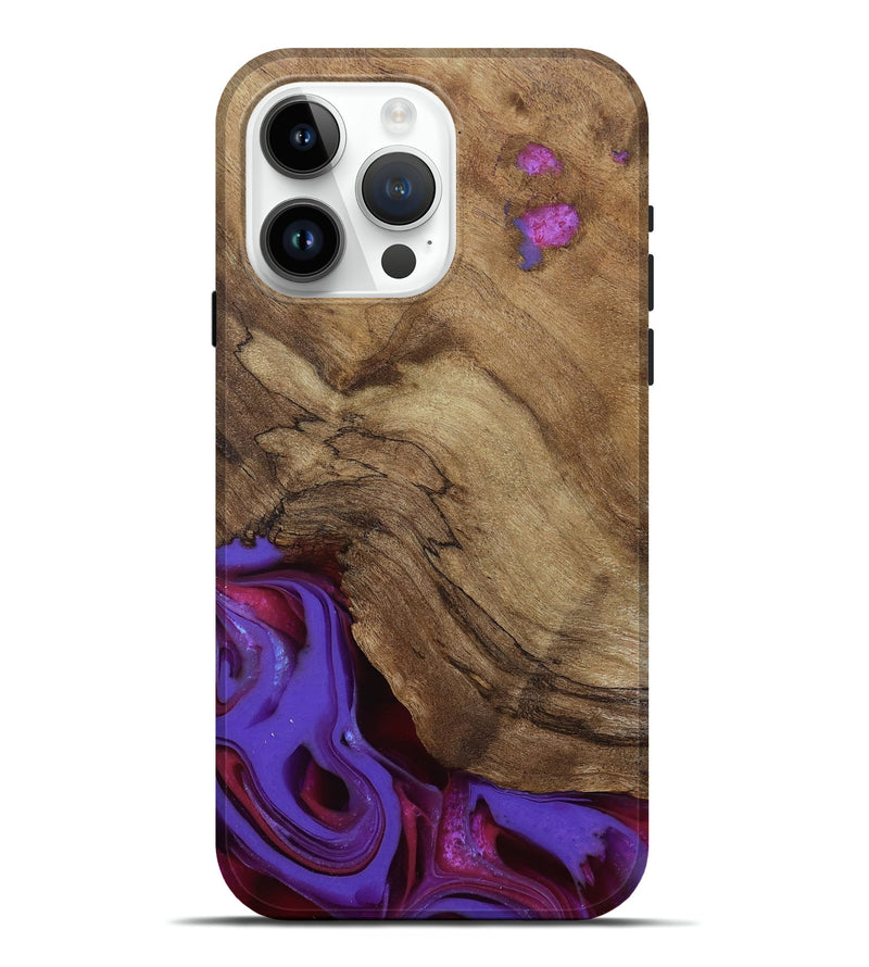 iPhone 15 Pro Max Wood Live Edge Phone Case - Ciji (Purple, 810397)