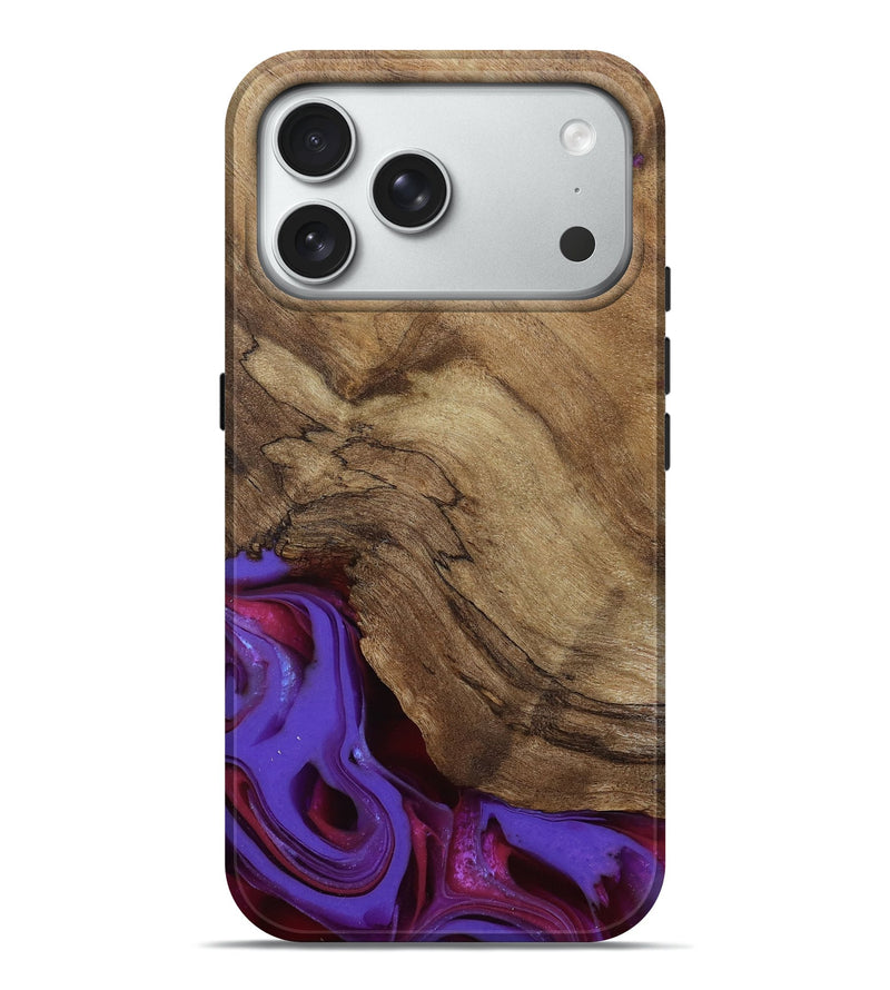 iPhone 18 Pro Max Wood Live Edge Phone Case - Ciji (Purple, 810397)