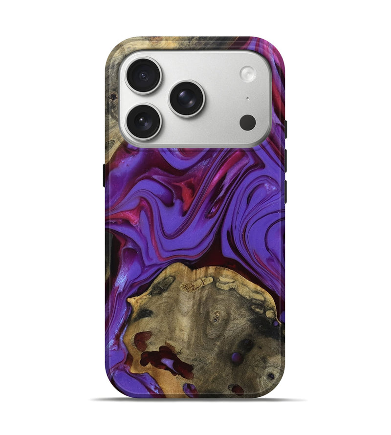 iPhone 17 Pro Wood Live Edge Phone Case - Semaj (Purple, 810403)