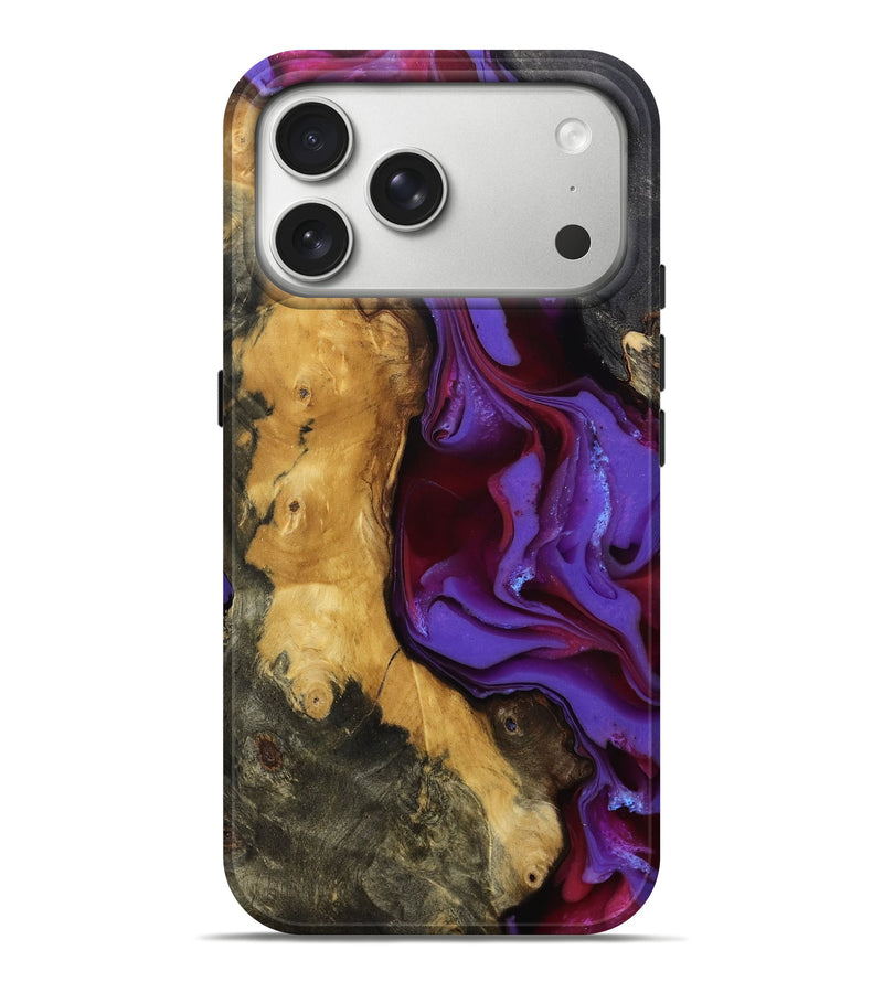 iPhone 17 Pro Max Wood Live Edge Phone Case - Kristyn (Purple, 810410)