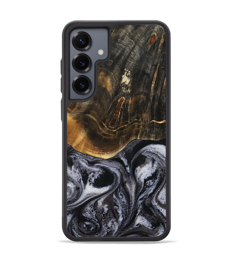 Galaxy S25 Plus Wood Phone Case - Saundra (Black & White, 810446)