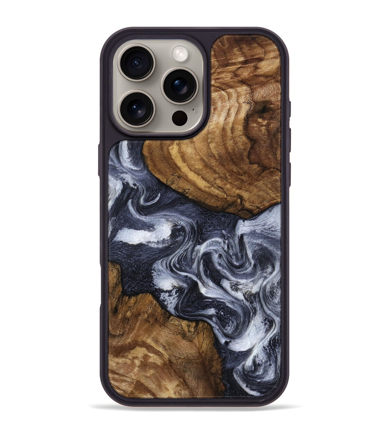iPhone 16 Pro Max Wood Phone Case - Nico (Black & White, 810447)