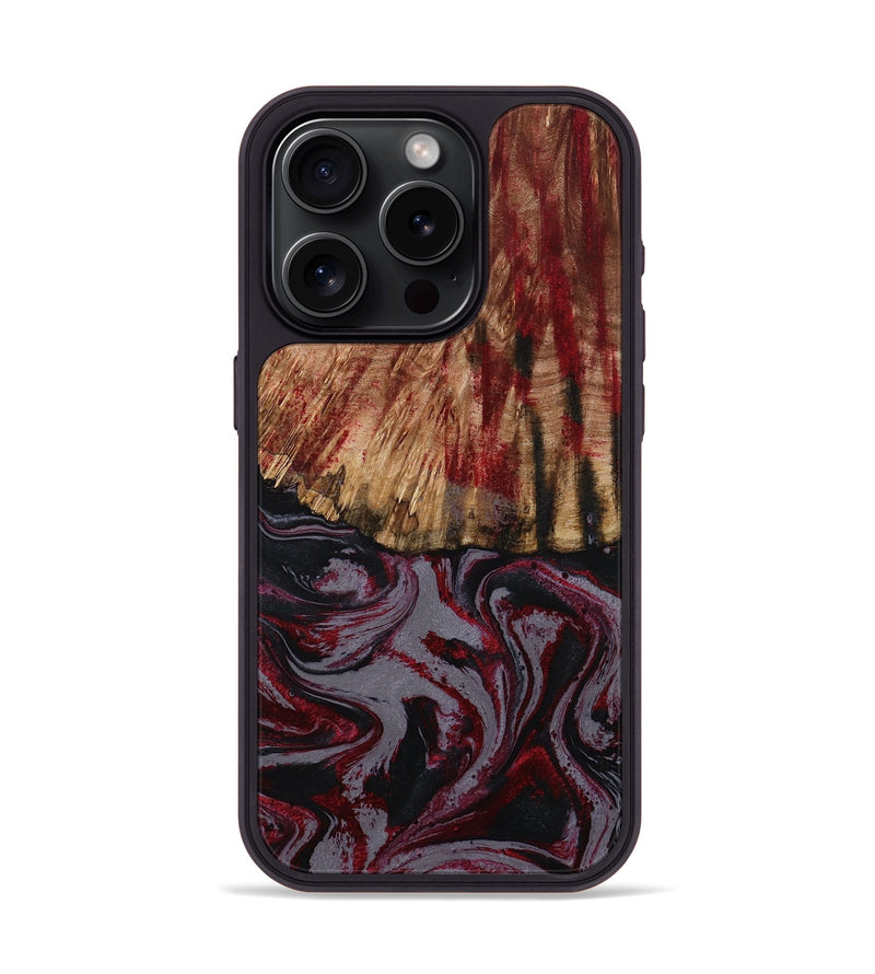 iPhone 15 Pro Wood Phone Case - Meda (Red, 810457)