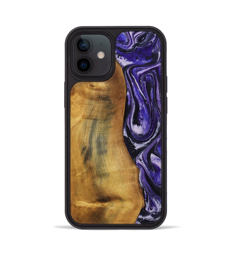 iPhone 12 Wood Phone Case - Tomika (Purple, 810462)