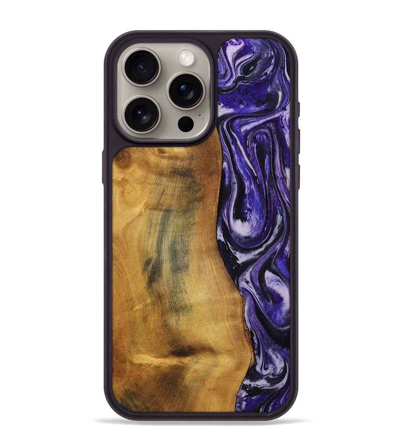 iPhone 15 Pro Max Wood Phone Case - Tomika (Purple, 810462)
