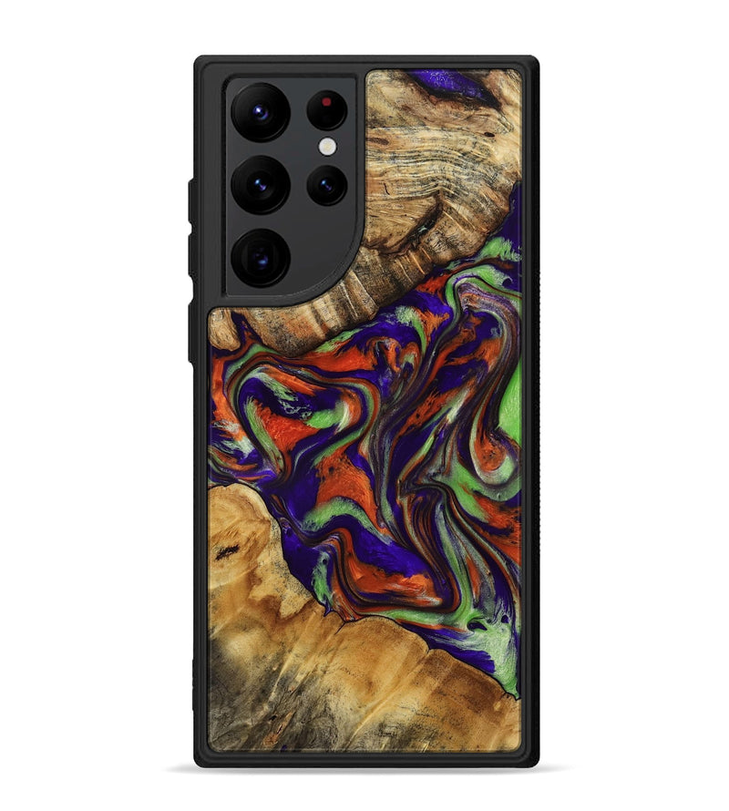 Galaxy S22 Ultra Wood Phone Case - Hali (Purple, 810473)