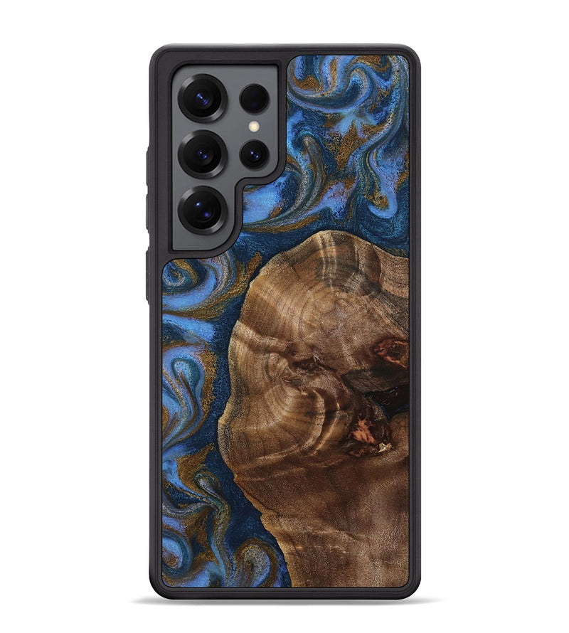 Galaxy S25 Ultra Wood Phone Case - Kiara (Teal & Gold, 810480)