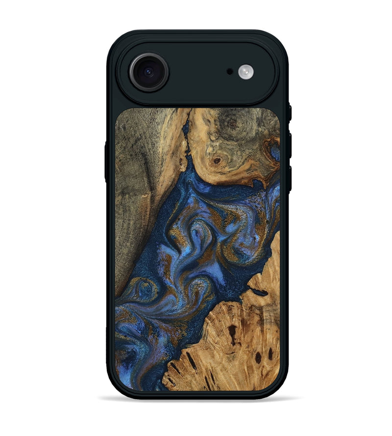 iPhone 17 Air Wood Phone Case - Jerrold (Teal & Gold, 810481)