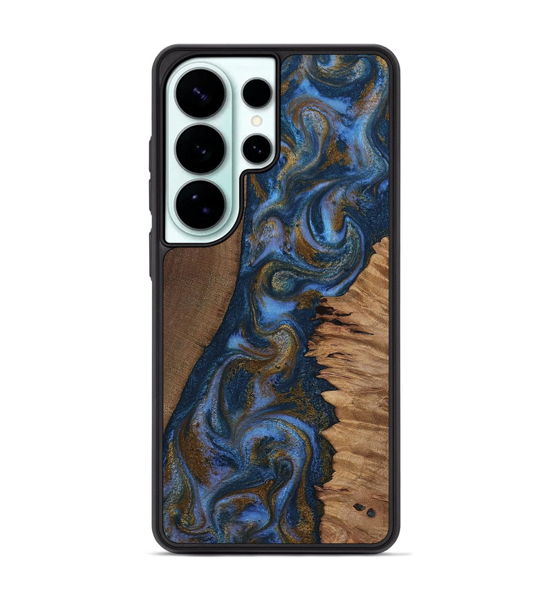 Galaxy S26 Ultra Wood Phone Case - Raina (Teal & Gold, 810483)