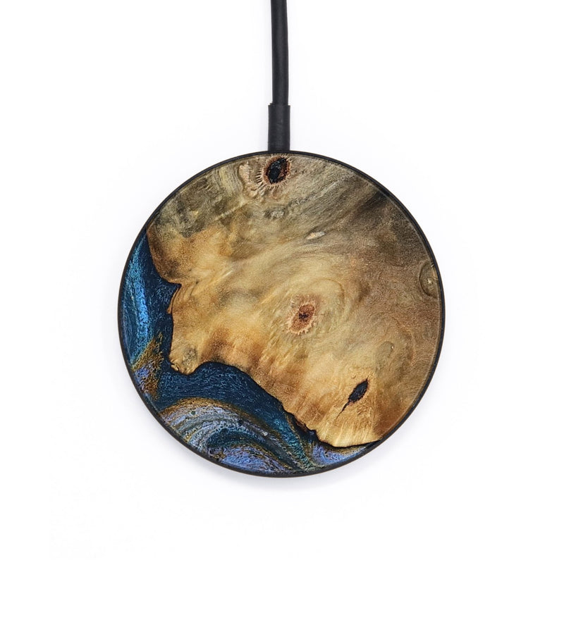 Circle Wood Wireless Charger - Hakeem (Teal & Gold, 810484)