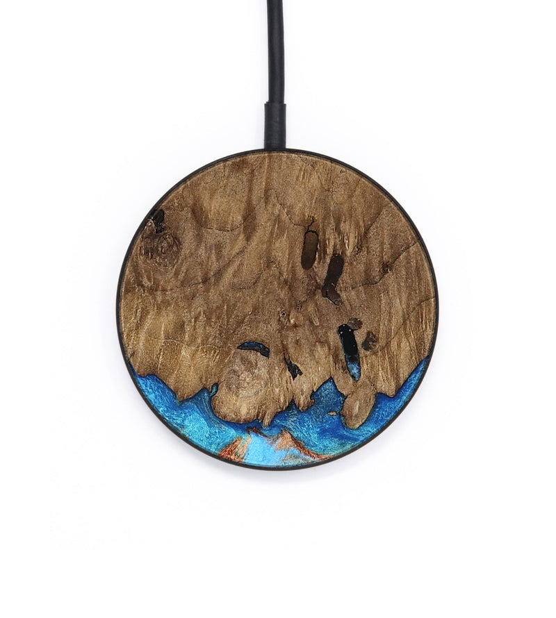 Circle Wood Wireless Charger - Arthur (Teal & Gold, 810487)