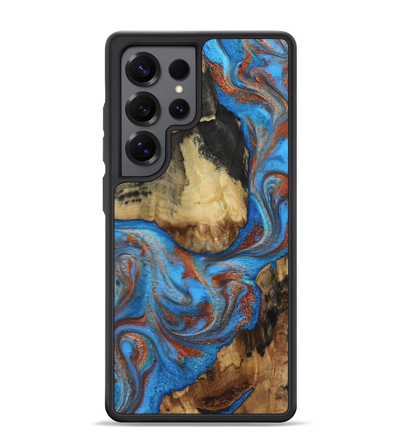 Galaxy S25 Ultra Wood Phone Case - Angela (Teal & Gold, 810491)