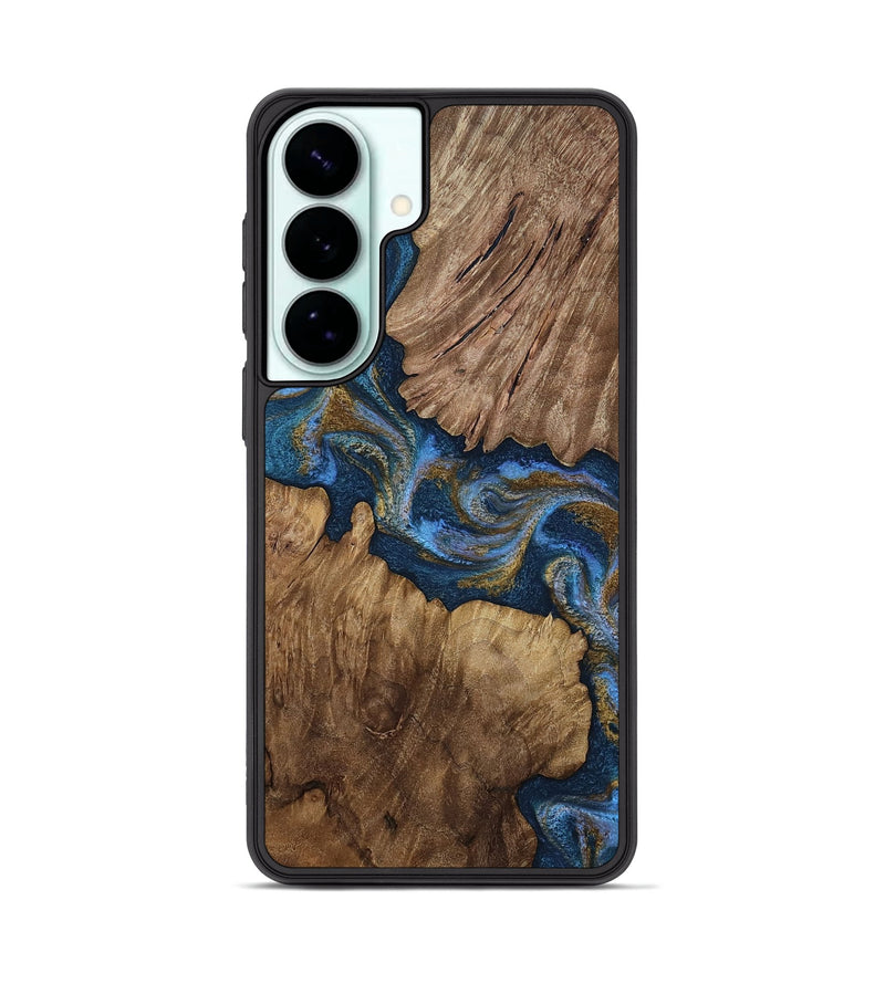 Galaxy S26 Plus Wood Phone Case - Vina (Teal & Gold, 810494)