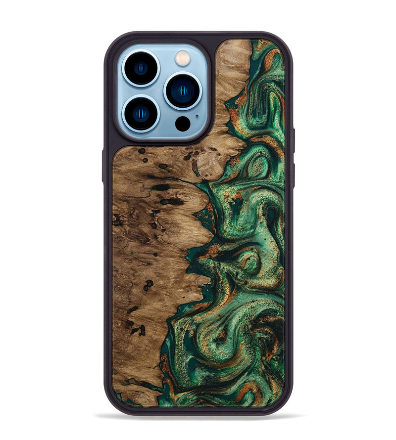 iPhone 14 Pro Max Wood Phone Case - Cleve (Green, 810559)