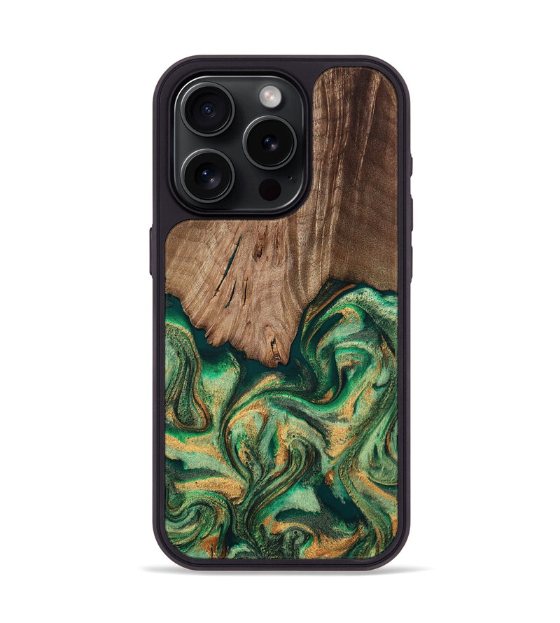 iPhone 15 Pro Wood Phone Case - Frank (Green, 810560)