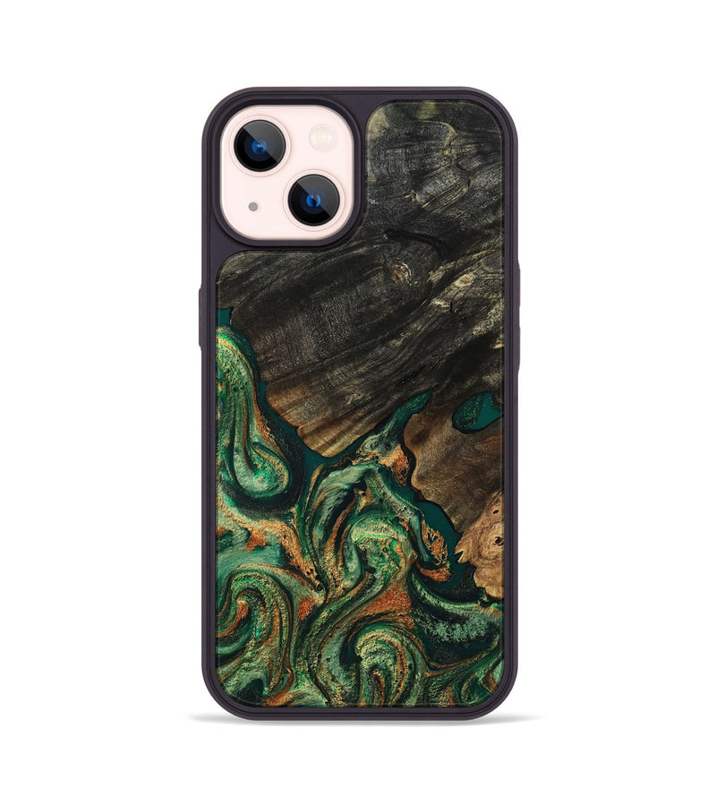 iPhone 14 Wood Phone Case - Libbie (Green, 810563)