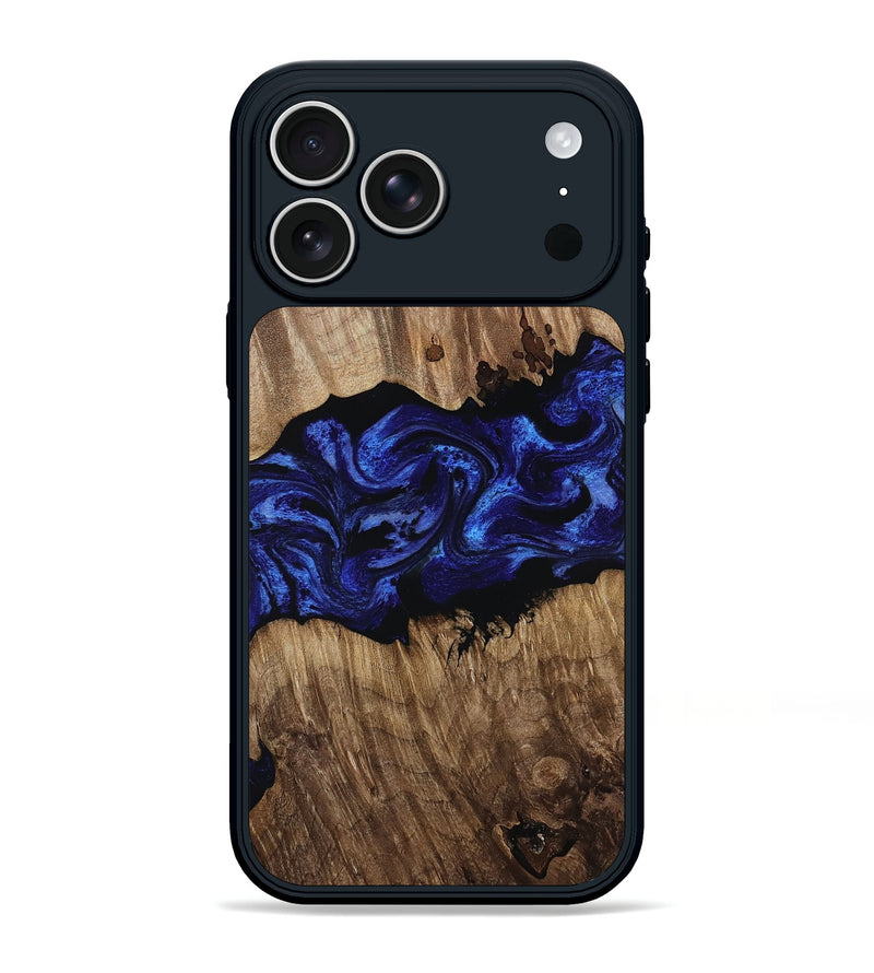 iPhone 17 Pro Max Wood Phone Case - Aron (Blue, 810585)