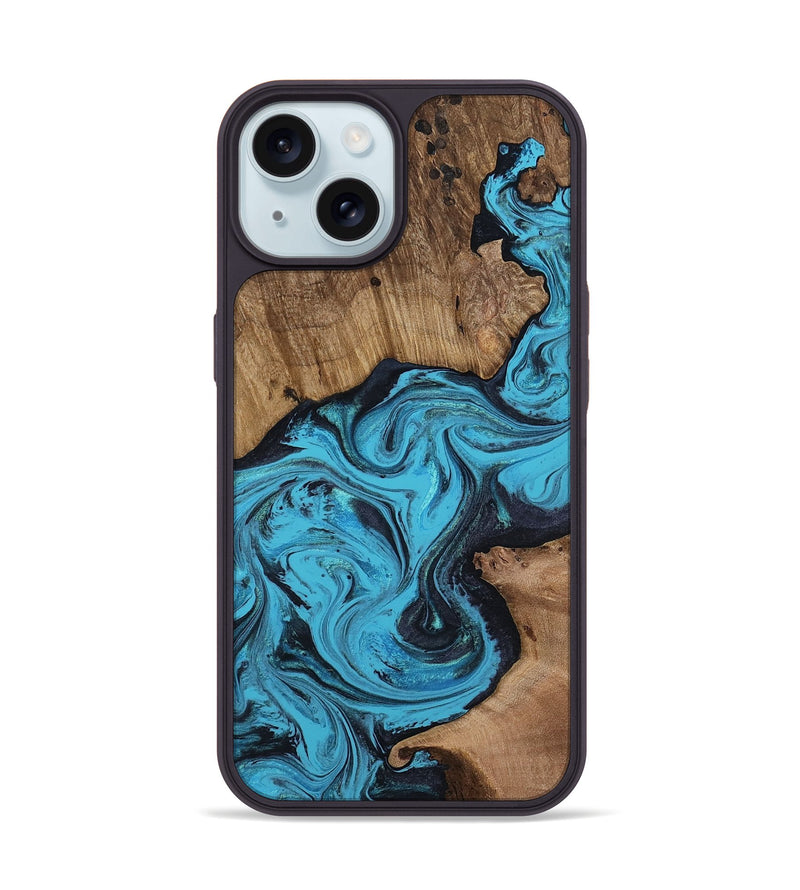 iPhone 15 Wood Phone Case - Samuel (Blue, 810597)