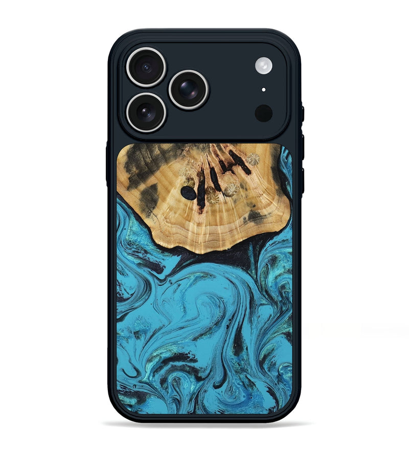 iPhone 17 Pro Max Wood Phone Case - Brandon (Blue, 810598)
