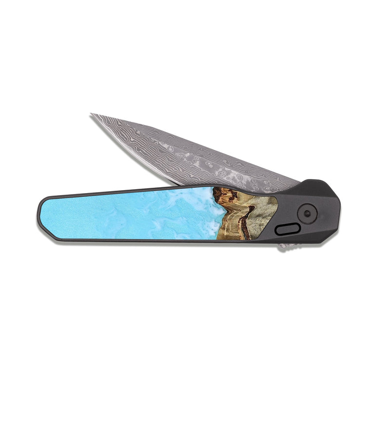 EDC Dark Damascus Wood Pocket Knife - Pearl (Coastal, 810635)