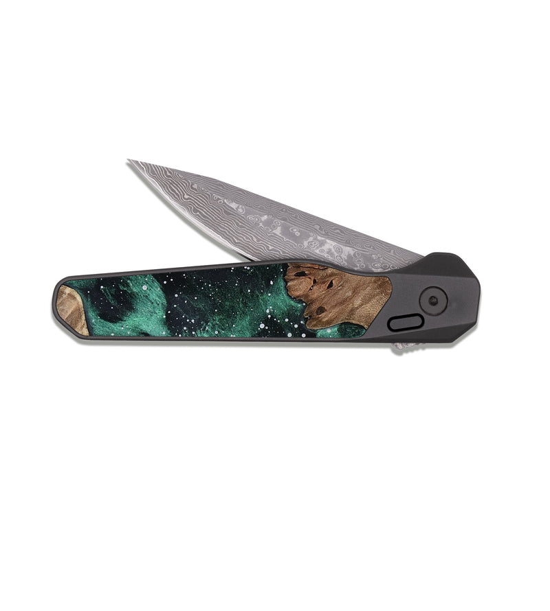 EDC Dark Damascus Wood Pocket Knife - Henry (Cosmos, 810692)