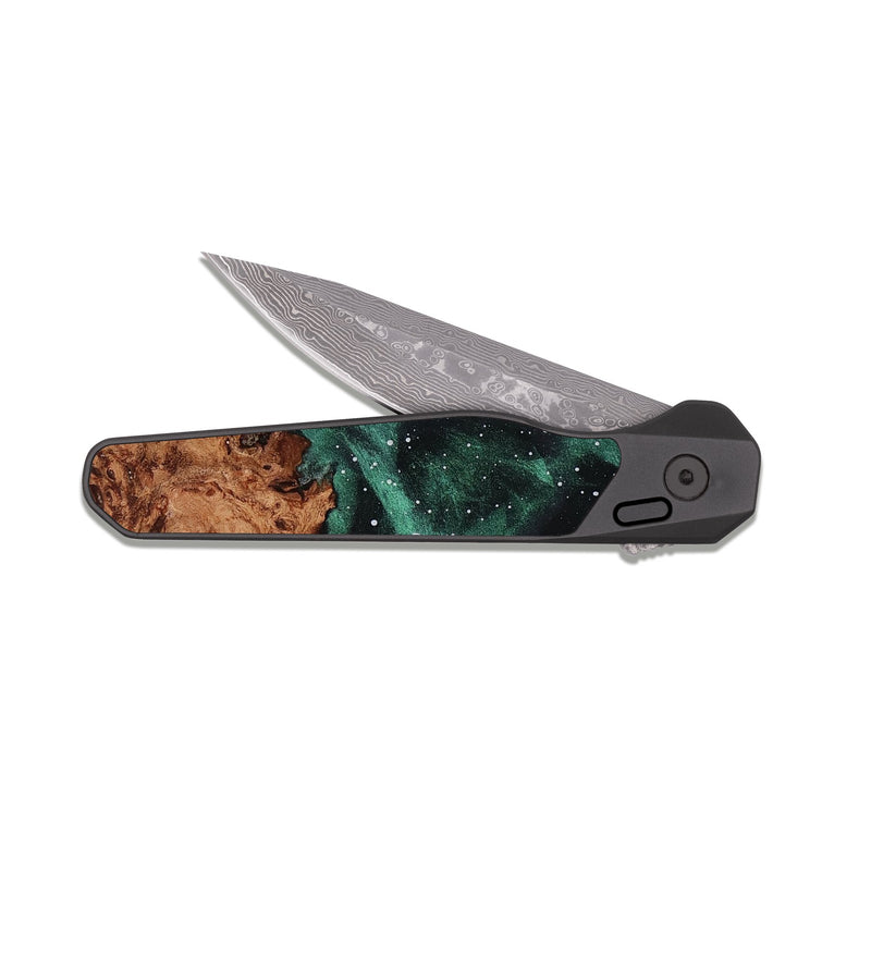 EDC Dark Damascus Wood Pocket Knife - Lucien (Cosmos, 810720)