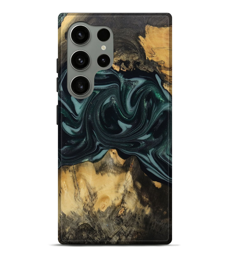 Galaxy S24 Ultra Wood Live Edge Phone Case - Aedan (Green, 810775)