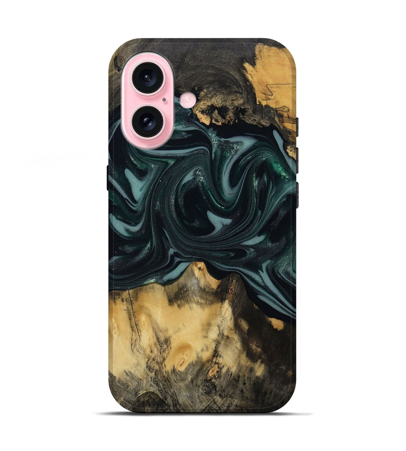 iPhone 17 Wood Live Edge Phone Case - Aedan (Green, 810775)