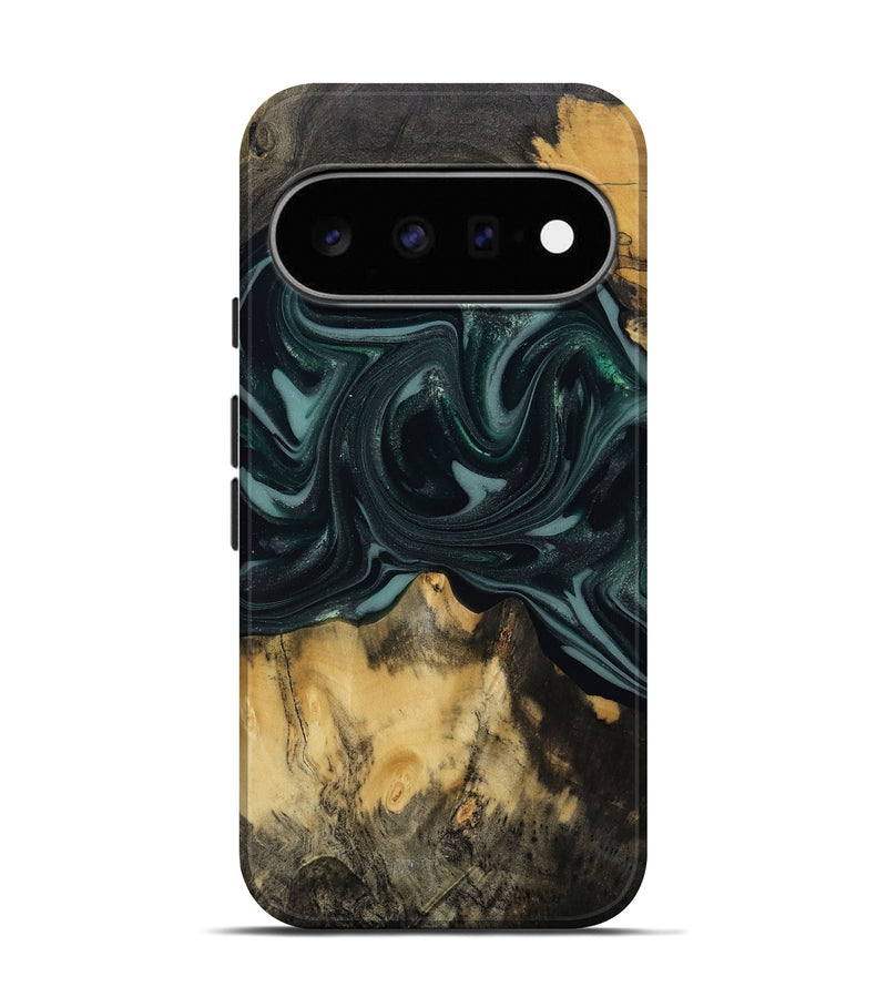 Pixel 11 Pro Wood Live Edge Phone Case - Aedan (Green, 810775)