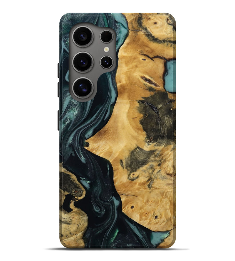 Galaxy S25 Ultra Wood Live Edge Phone Case - Reese (Green, 810776)
