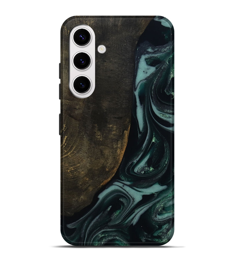 Galaxy S25 Plus Wood Live Edge Phone Case - Traci (Green, 810778)