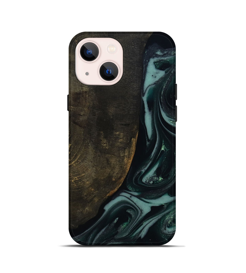 iPhone 13 mini Wood Live Edge Phone Case - Traci (Green, 810778)