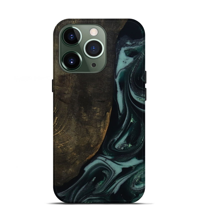iPhone 13 Pro Wood Live Edge Phone Case - Traci (Green, 810778)
