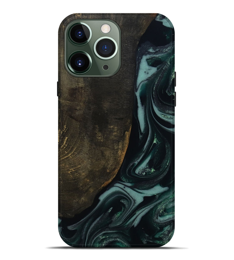 iPhone 13 Pro Max Wood Live Edge Phone Case - Traci (Green, 810778)