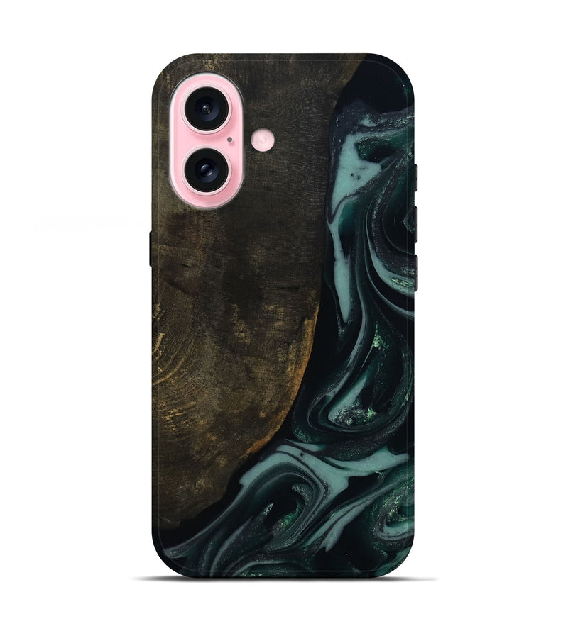 iPhone 17 Wood Live Edge Phone Case - Traci (Green, 810778)