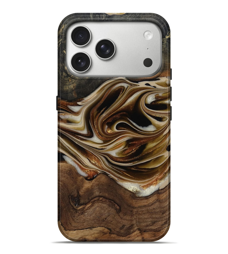 iPhone 17 Pro Max Wood Live Edge Phone Case - Roland (Black & White, 810797)