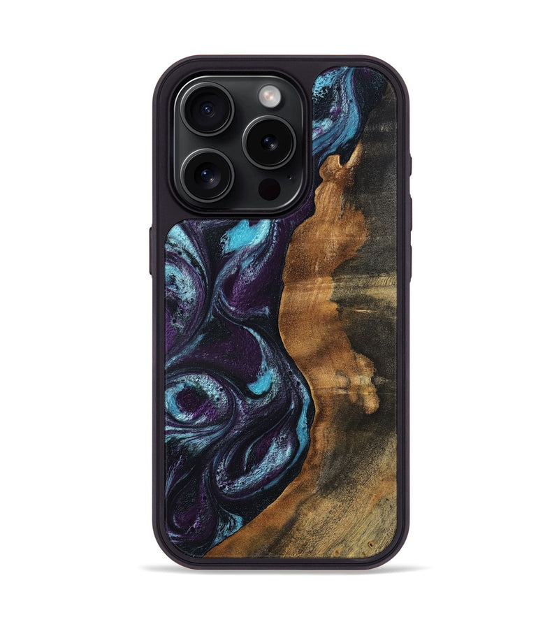 iPhone 15 Pro Wood Phone Case - Joy (Purple, 810810)