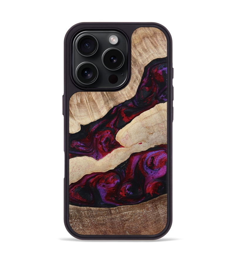 iPhone 16 Pro Wood Phone Case - Maura (Red, 810812)