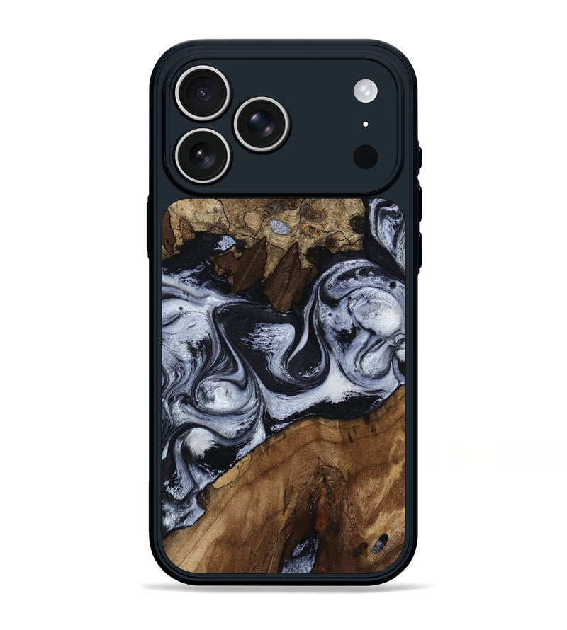 iPhone 17 Pro Max Wood Phone Case - Arely (Black & White, 810817)