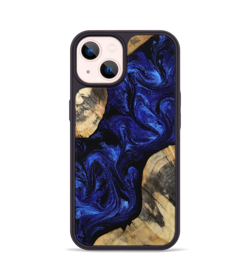 iPhone 14 Wood Phone Case - Emile (Blue, 810823)